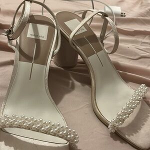 Dolce Vita Pearl Embellished Heels - Cream